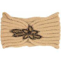 Me Plus Women's Winter Sequin Flower Knitted Headband Ear Warmern - B8YZLHB0M