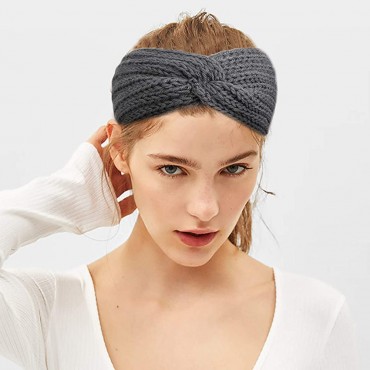 Nakerfop Warm Winter Headbands for Women Cable Crochet Turban Ear Warmer Headband Gifts - B2QU6TNRH