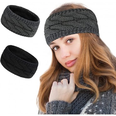 Styla Hair Thick Knit Fleece Lined Winter Headband - BWPB4195V