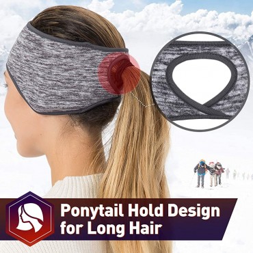 TALONITE Womens Ponytail Headband Fleece Ear Warmer 1 Pack 2 Pack 3 Pack Perfect for Winter Outdoor Sports Running - B5J9UT2MR