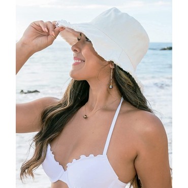 Bucket-Hat Distressed Sun-Protection Washed-Cotton Beach-Sun-Hat Summer Wide Brim3.2inch Brim Beach Cap7 1 8 Size - BVTBFCXVK