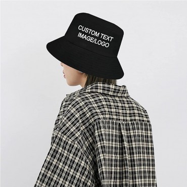 Custom Bucket Hat for Women Men Personalized Summer Sun Hat Fisherman Cap for Summer Travel Beach - B50C8BVG9