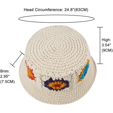 DOCILA Flower Knit Bucket Hat Women Fashion Crochet Fisherman Hats Stylish Travel Sun Caps with Brim - BIZXWZ7YA