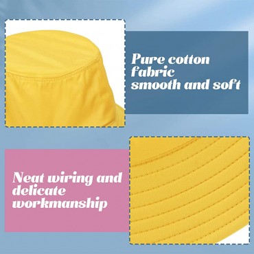 Geyoga 8 Pack Cotton Bucket Hat Foldable Packable Fishing Hat Beach Cap for Kids Teen Girls Women Men - BMPTOC9TI