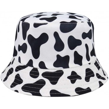 INOGIH Unisex Cow Pattern Print Bucket-Hat Double-Side-Wear Reversible Fisherman-Cap - BD7SVQUXN