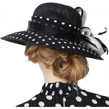 Koola's Sinamay Women's Hats Black white Point Color Black 3 Size One Size - BHMFMPEH1