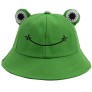 WallDecalsAndArt Cute Green Frog Bucket Hat Summer Cotton Bucket Sunhat for Adults Womens Wide Brim Fisherman Fun Bucket Hat - B6YQY64YF