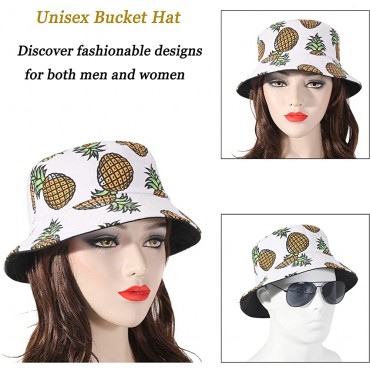 ZLYC Unisex Cute Print Bucket Hat Summer Travel Fisherman Cap for Women Men Teens - BKACIJCPK