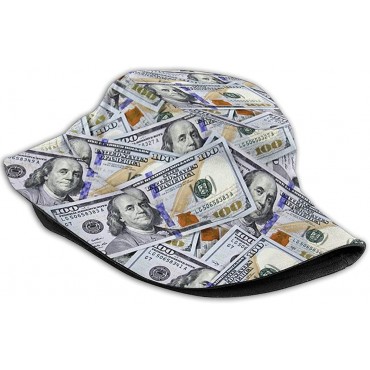 ZREXUO Us Bill Dollars Money Hat Summer Print Unisex Print Reversible Bucket Hat - BY3MTQDEJ
