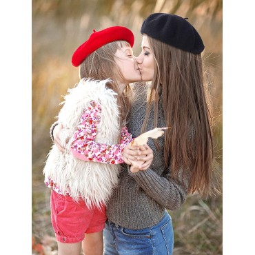 3 Pieces Beret Hat French Style Beanie Cap Solid Color Winter Hat for Women and Girls Casual Use - BB3VJBCND