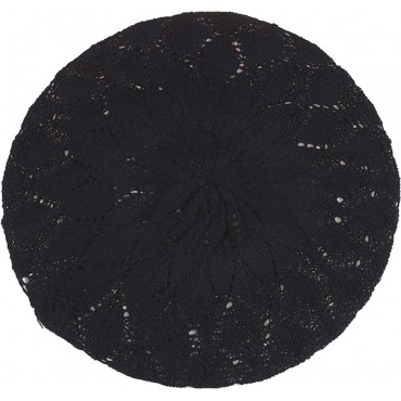 BYOS Chic Soft Knit Airy Cutout Lightweight Slouchy Crochet Beret Beanie Hat - BVPM3QYXM