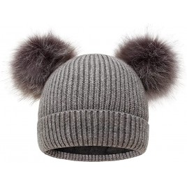 DANMY Cashmere Lined Womens Beanie Hat Parent-Child Winter Warm Bean hat for Women Babies Girls Warm Hat Earmuffs Cap - BCVHB0DT2