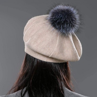 ENJOYFUR Womens Winter Beret Hat Knitted Beanie Cap Autumn Winter Hat French Classic Beret - BFEC68744