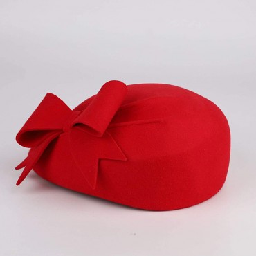F FADVES 100% Wool Beanie Hat French Dress Beret Winter Hat Vintage Fascinator Hats - BB2EJMR94