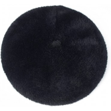 French Beret Hat Lady Winter Fall Classic Beret Beanie Faux Mink Solid Color Hat - BC5I6UKDG