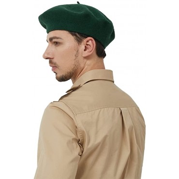 JH JOEJERRY Wool Beret Big French Artist Hat for Men Women Military Beret Green Black Blue - BR5NE88X8