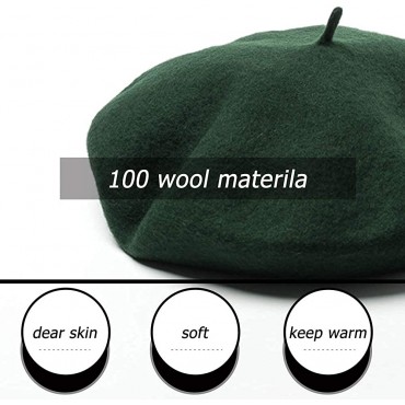 JH JOEJERRY Wool Beret Big French Artist Hat for Men Women Military Beret Green Black Blue - BR5NE88X8
