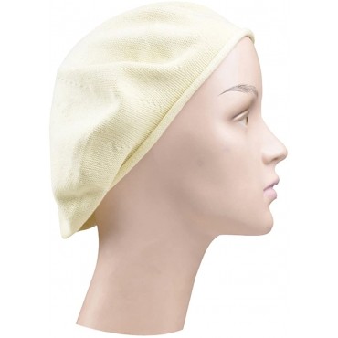 Landana Headscarves Beret for Women 100% Cotton Solid Medium Large - BYVO9LCJI