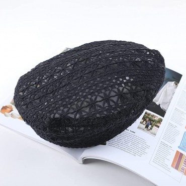 MULIMU Summer Lightweight Hollow Out Crochet Berets Artist Hat French Lace Beret Hat for Women - B1Y9OSNOC