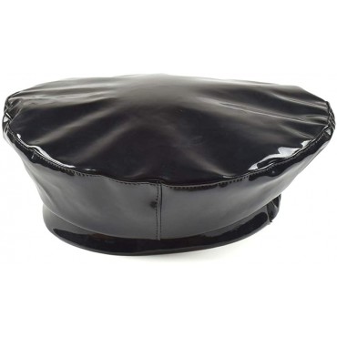 Utaly Patent Leather French-Beret Hat PU Dancing Cap Captain Women - BVIM5N4XC