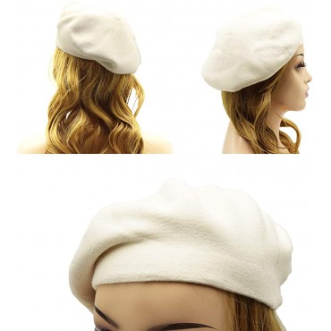Wheebo French Beret Hat,Reversible Solid Color Cashmere Beret Cap for Womens Girls Lady Adults - BOMLI21GS