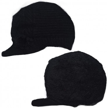 Women Newsboy Beanie Beret Hats Winter Knit Cap Fashion Casual Classic Warm Wool with Brim Artist Berret Cute - BW7GKP596