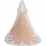 Babyonline Women Cathedral Wedding Veil 1 Tier 2 Tier Long Bridal Veil Lace Sequins Edge with Comb - BYQNIGLG5