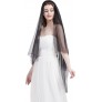 Double Layer Tulle Bridal Veil 2 Tier Sheer Wedding Veil with Comb - B92LYWGZP