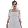 SAMKY 1T 1 Tier Floral Pattern Lace Edge Bridal Wedding Veil Fingertip Length 36" - BDQXI447Q