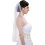 SAMKY 1T 1 Tier Pearls Bugle Beaded Bridal Wedding Veil - B3BVDA0SE