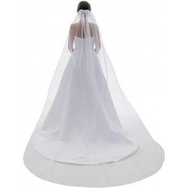 SAMKY 1T 1 Tier Pencil Edge Bridal Wedding Veil All Lengths 30 36 45 60 72 90 108 - BTNIUUYR8