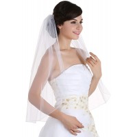 SAMKY 1T 1 Tier Pencil Edge Bridal Wedding Veil All Lengths 30 36  45 60 72 90 108 - BTNIUUYR8