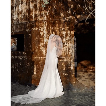 ULAPAN Bride Wedding Cathedral Veil 3M Long Veils Soft Tulle Pearl Bridal Veils - BM6XECWKI