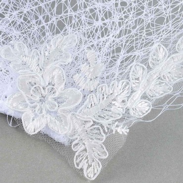 Unsutuo Bride Wedding Birdcage Veil Short White Lace Bridal Veil with Comb for Women - BRMTZAIXH