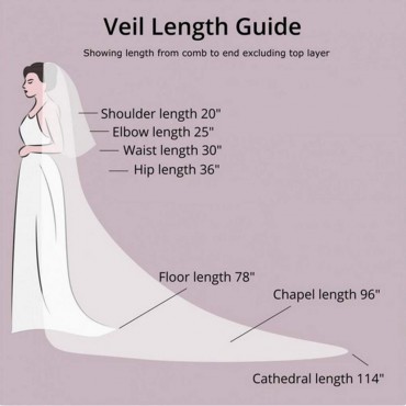 Ursumy Wedding 2T Veil Long Cathedral Veil Soft Tulle Bridal Veils with Comb Ivory - B2NFCRLOU