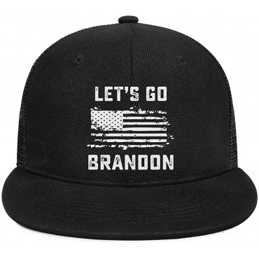 Brandon Trucker Hats for Men Women Novelty Flat Brim Mesh Trucker Hat Snapback Adjustable Trapper Cap - BPF9LSO10