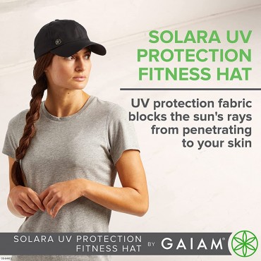 Gaiam Solara Athletic Hat for Women with UV-Protection Quick Dry Adjustable Running Cap with Moisture Absorbing Sweatband - BZXCKFH36