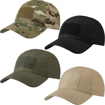 Geyoga 4 Pieces Military Patch Hat Tactical Army Hats Adjustable Operator Cap Breathable Baseball Cap for Men Women Outdoor - BSDM4XOH0