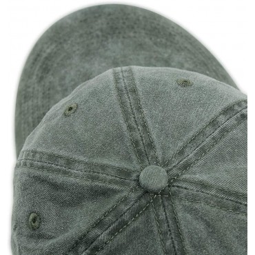 HH HOFNEN Men Women Washed Distressed Twill Cotton Baseball Cap Vintage Adjustable Dad Hat - B5I6C2BRI