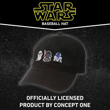 Star Wars Dad Hat Darth Vader R2-D2 and Stormtrooper Cotton Adult Baseball Cap with Curved Brim - BL2EC9DCJ