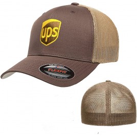 UPS Embroidered Mesh Flexfit Trucker Brown Hat Brown one Size fits All - BHA762V3B