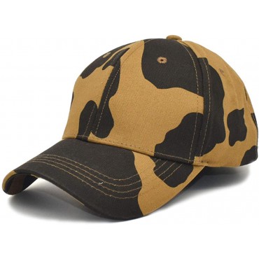 Womens Cow Print Baseball Cap Unisex Adjustable Baseball Hat Casual Cotton Sun Hats for Teen Girls - BHYBXV46W