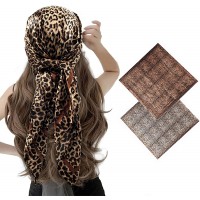 2 Pack 35" Satin Silk Like Hair Scarf Bandana Light Head Wraps Neck Face Scarves Cover for Women - BS9NLFKCN