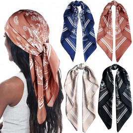 4 Pcs or2 Pcs 27 inches Silk Feel Satin Square Head Scarves for Women Neck Hair Scarves Hair Bandanas Neckerchief Fashion - BG8HCHUVV