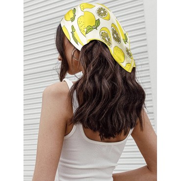 GERINLY Cute Bandana for Women Fruits Printed Square Hair Scarf Headband Summer Accessories - BKJ49ULXR