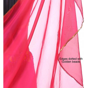 Lightweight Semicircle Chiffon Hand Scarf Belly Dance Costume Outfit Hip Scarf Sequin Trim Shawls Veils - BXIXFA5Q9