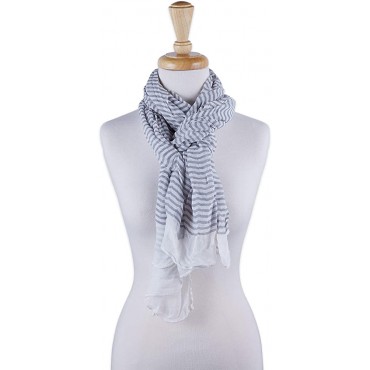 Tickled Pink Women's Lightweight Summer Insect Shield Scarf Stripe Gray One Size - B08OLCORL