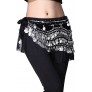 ZLTdream Women's Belly Dance Wave Shape Hip Scarf With Silver Coins - BH916PBSW