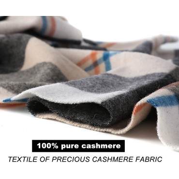 100% pure Cashmere Scarf with Fringed Edges Super large size for Men and Women,Warm & Soft,Colors Available in Solid Plaid - B59G9UKXI