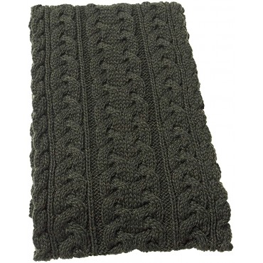 Aran Crafts Irish Cable Knitted Heavyweight Scarf 10x64 100% Merino Wool - BGLMG2OUC